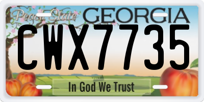 GA license plate CWX7735
