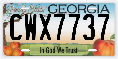 GA license plate CWX7737
