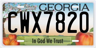 GA license plate CWX7820