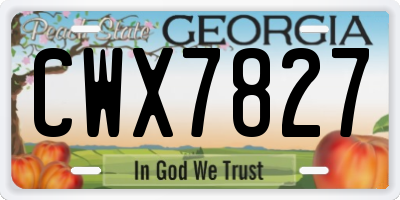 GA license plate CWX7827