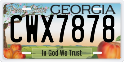 GA license plate CWX7878