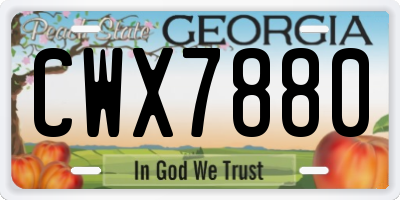GA license plate CWX7880
