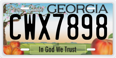 GA license plate CWX7898