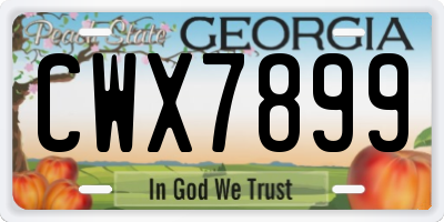 GA license plate CWX7899
