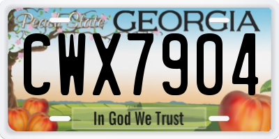 GA license plate CWX7904