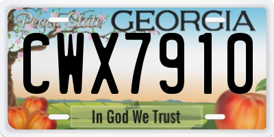 GA license plate CWX7910