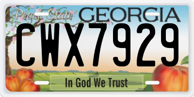 GA license plate CWX7929