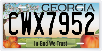 GA license plate CWX7952