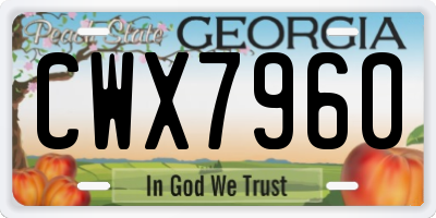 GA license plate CWX7960