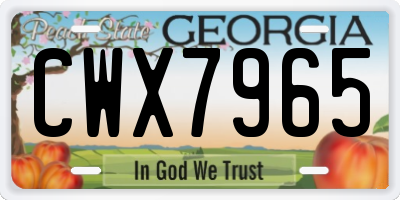 GA license plate CWX7965
