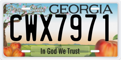 GA license plate CWX7971