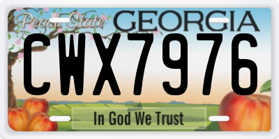 GA license plate CWX7976
