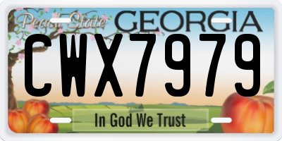GA license plate CWX7979