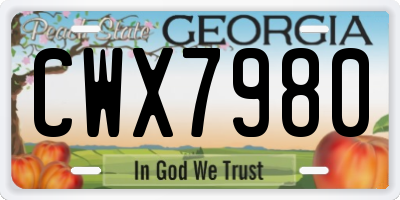 GA license plate CWX7980