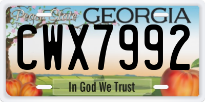 GA license plate CWX7992