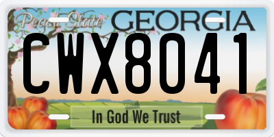 GA license plate CWX8041