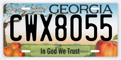 GA license plate CWX8055