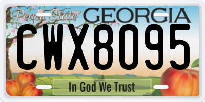 GA license plate CWX8095