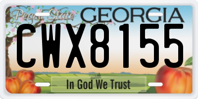 GA license plate CWX8155
