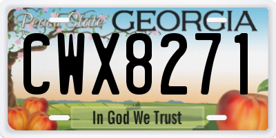 GA license plate CWX8271