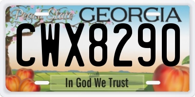 GA license plate CWX8290