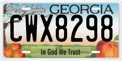 GA license plate CWX8298