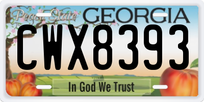 GA license plate CWX8393