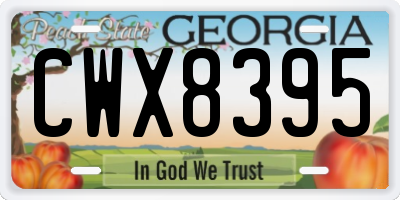 GA license plate CWX8395