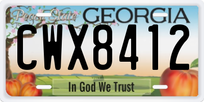 GA license plate CWX8412