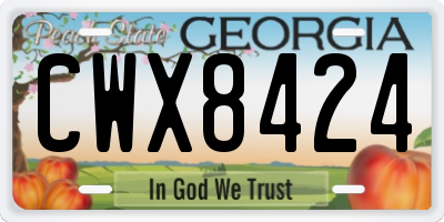 GA license plate CWX8424