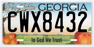 GA license plate CWX8432