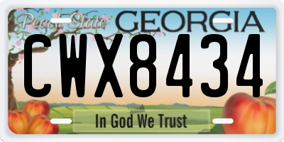 GA license plate CWX8434
