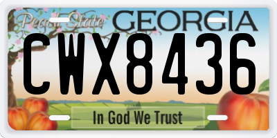 GA license plate CWX8436