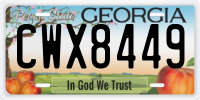 GA license plate CWX8449