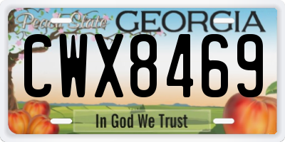 GA license plate CWX8469