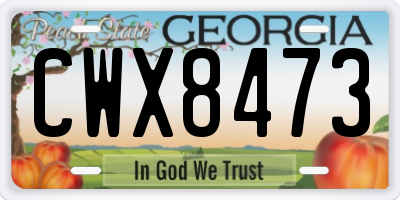 GA license plate CWX8473