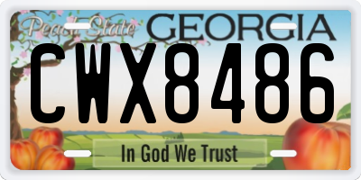 GA license plate CWX8486