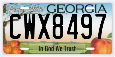 GA license plate CWX8497