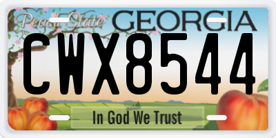 GA license plate CWX8544