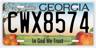 GA license plate CWX8574