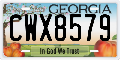 GA license plate CWX8579