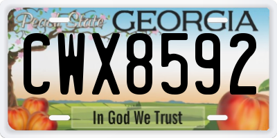 GA license plate CWX8592