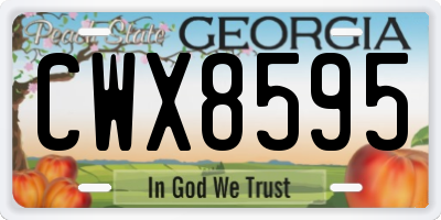 GA license plate CWX8595