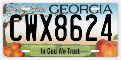 GA license plate CWX8624