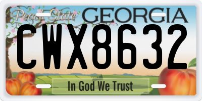 GA license plate CWX8632