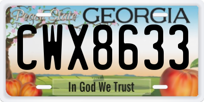 GA license plate CWX8633