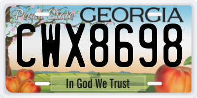 GA license plate CWX8698