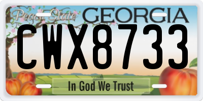 GA license plate CWX8733