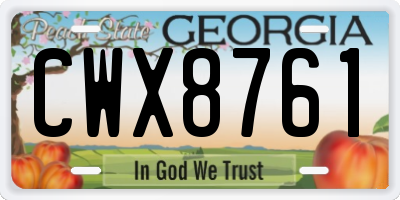 GA license plate CWX8761