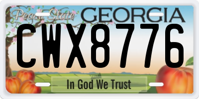 GA license plate CWX8776